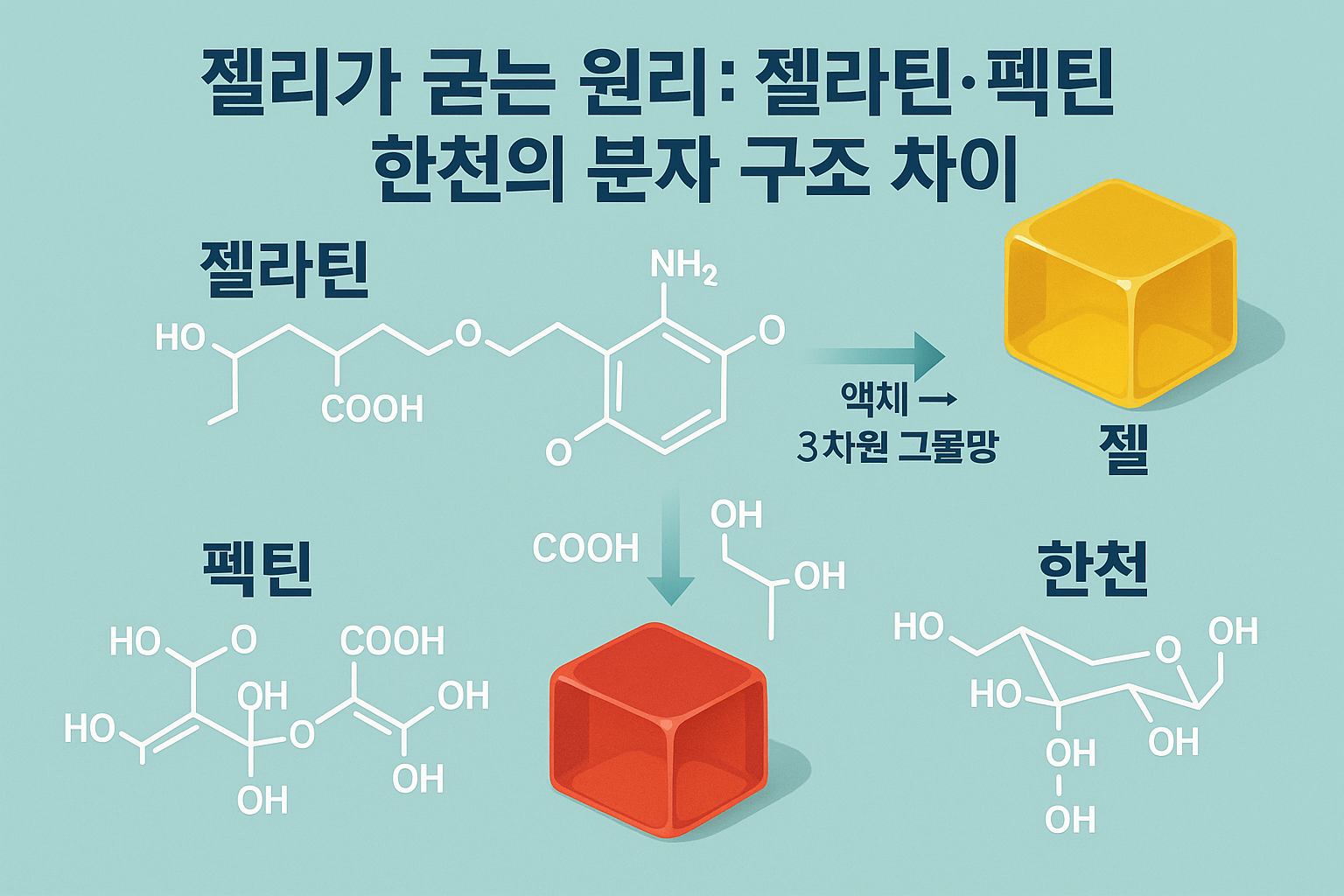 젤리가 굳는 원리