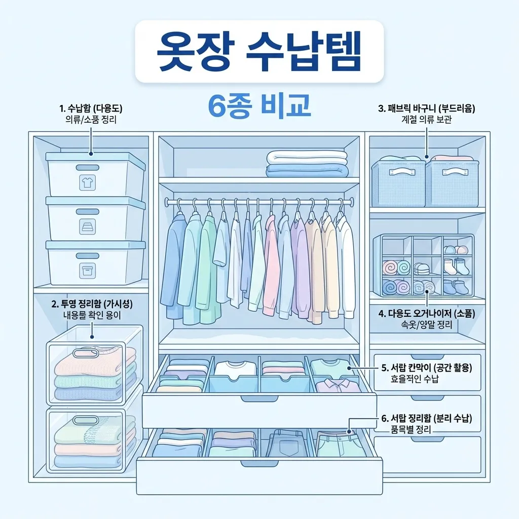 옷은 많은데 입을 게 없다면? 옷장 정리 바꿔주는 수납템 대표 이미지