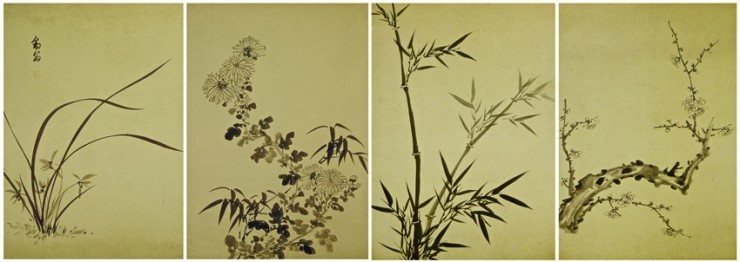 사군자-강세황-사군자 병풍