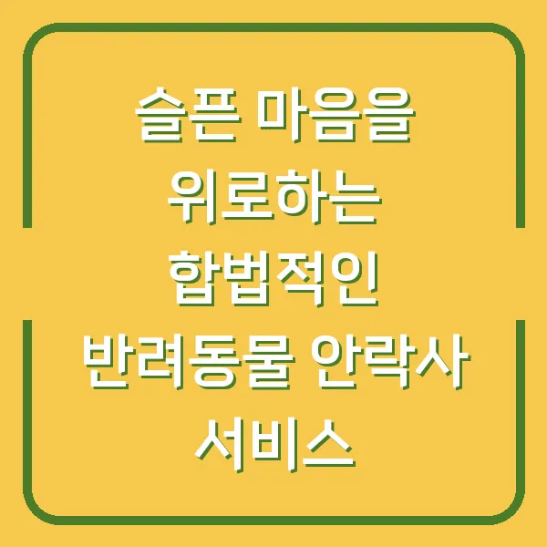 슬픈 마음을 위로하는 합법적인 반려동물 안락사 서비스