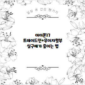 아이폰17 트레이드인+무이자할부 실구매가 줄이는 법