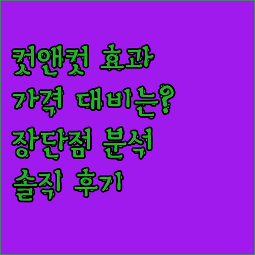 컷앤컷 다이어트 가격 대비 효과? 장