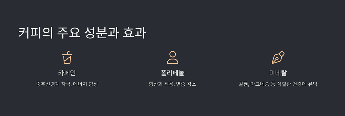 커피의 주요 성분과 효과