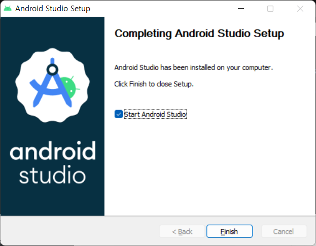 안드로이드스튜디오 설치완료