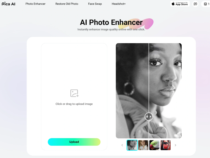 ์ด๋ฏธ์ง ํ์ง์ ํฅ์์ํค๋ ์ฌ์ดํธ Pica AI