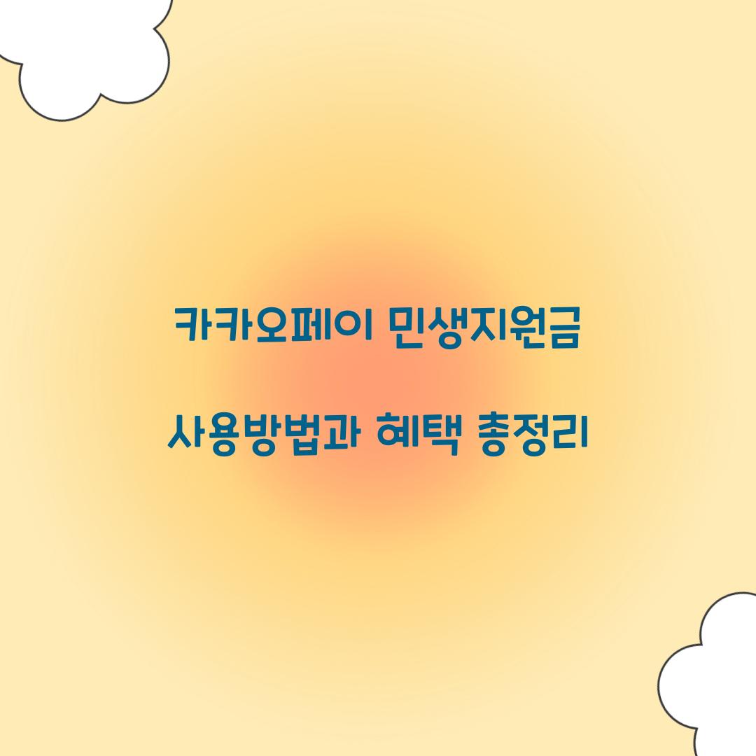 카카오페이 민생지원금 사용방법