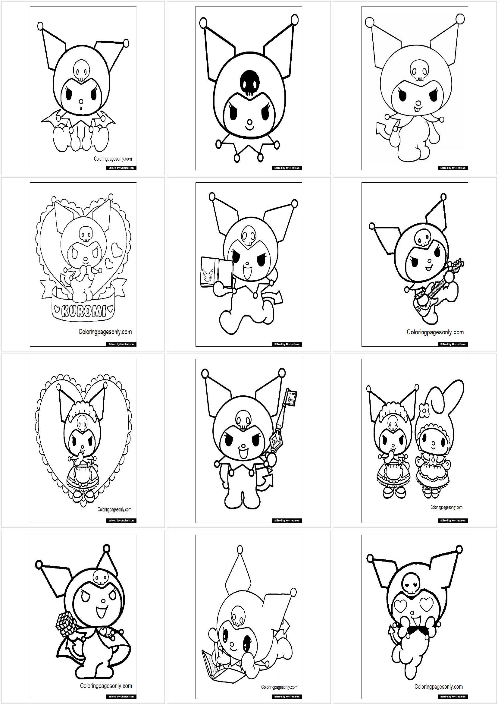 산리오 쿠로미 색칠공부 도안