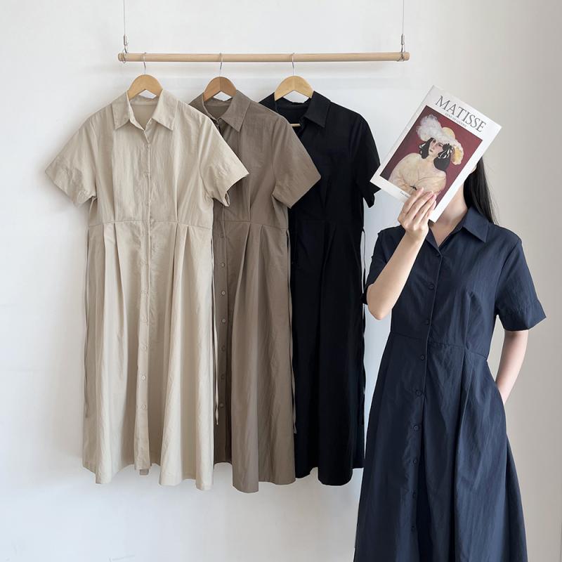 프라다원단원피스 바스락원피스 핀턱셔츠원피스 맘룩