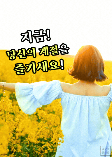 지금 이 순간의 인생 계절을 즐기자는 희망 메시지 이미지
