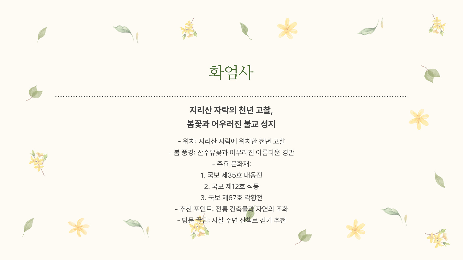 구례 가볼만한 곳 TOP 5 산수유꽃축제