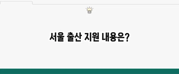 서울시 출산축하금과 출산 혜택을 완벽하게 정리했습니다