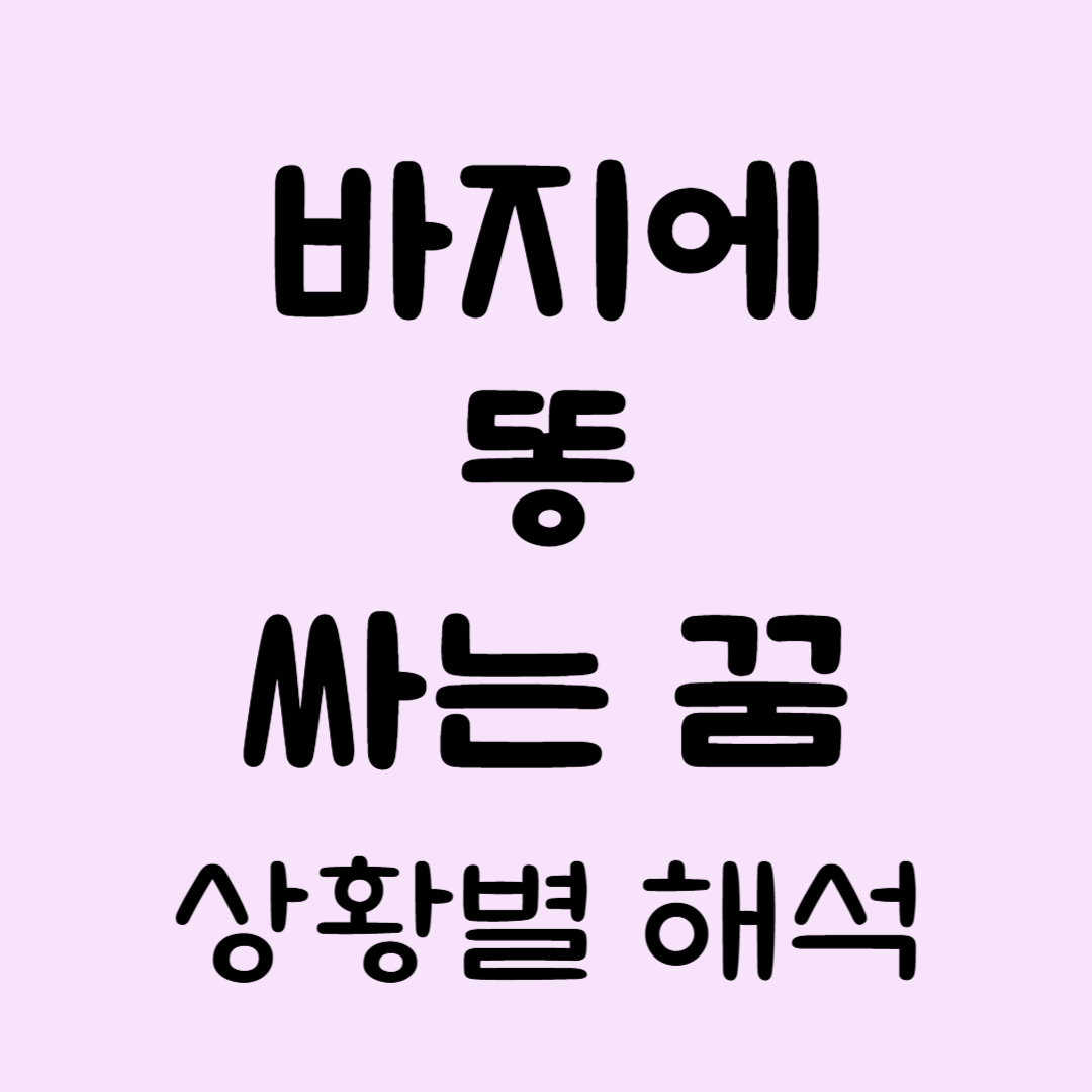 바지에똥싸는꿈