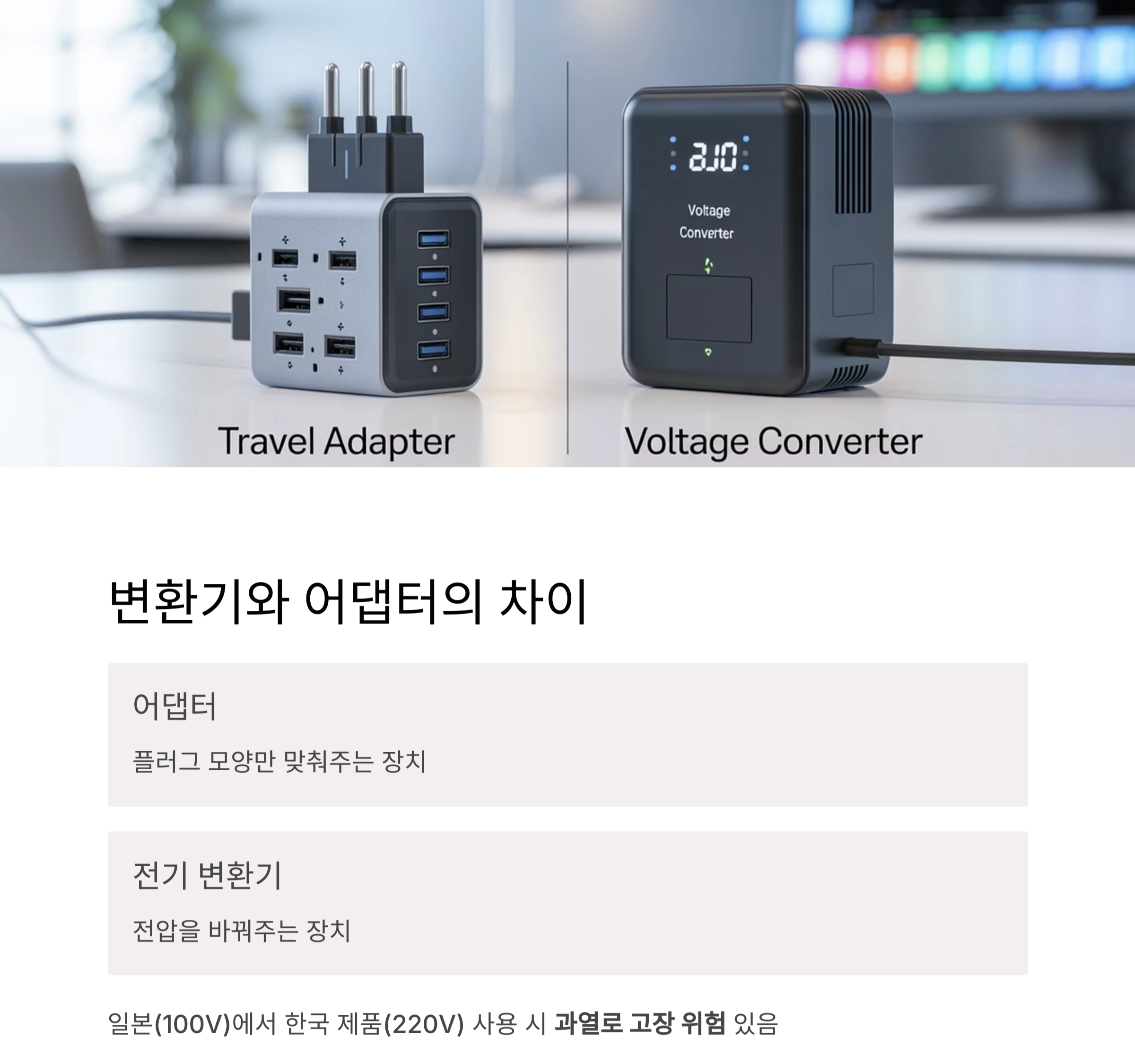 해외여행 필수 체크리스트 : 전기 변환기 확인 안 하면 큰일 납니다
