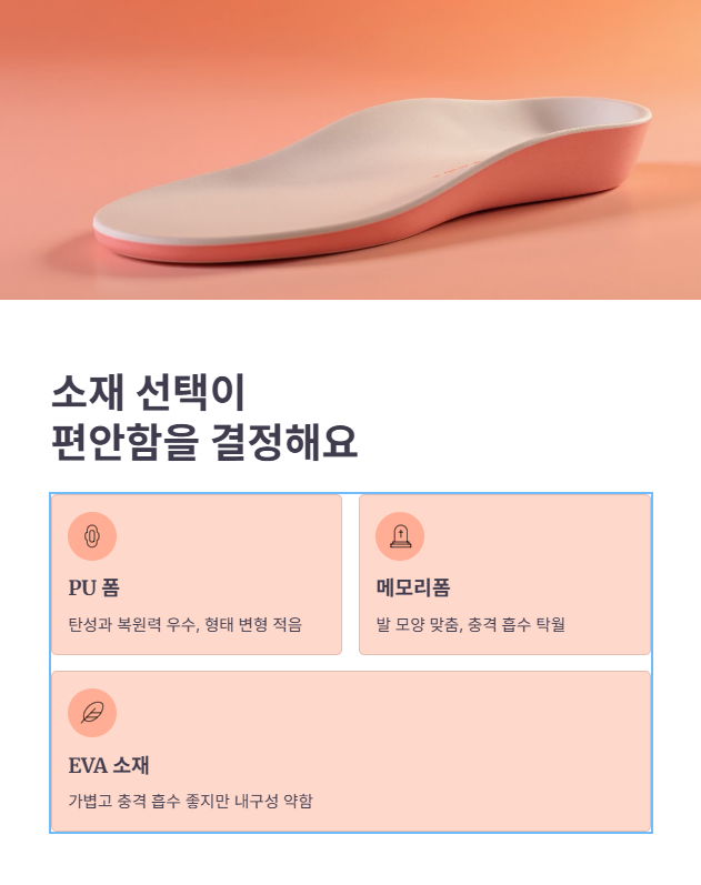깔창 선택 시 후회 없는 쿠션감과 소재 체크리스트