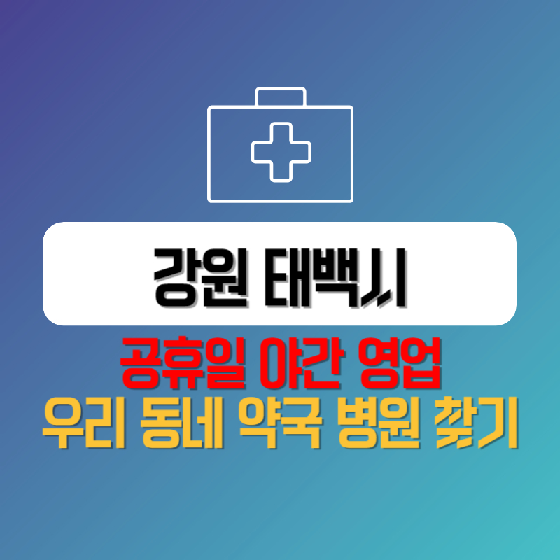 강원 태백시 공휴일 야간 영업 우리 동네 약국 병원 찾기