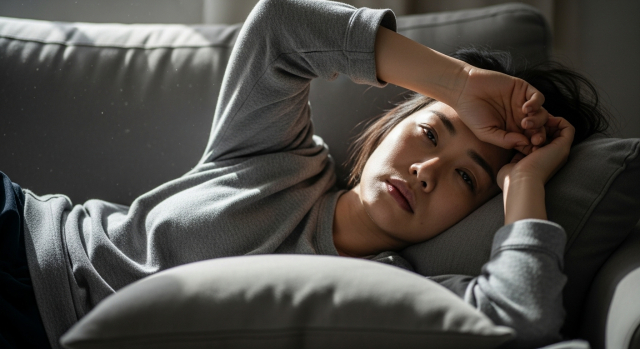 피곤하고 무기력한 모습