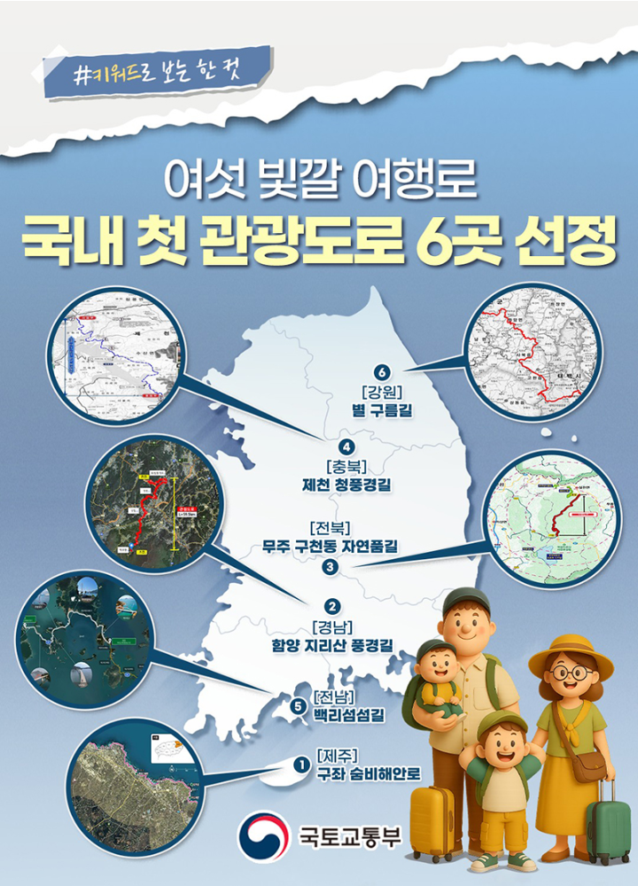 여섯 빛깔 관광도로! 전국 드라이브 완전 정복(출처:국토교통부)
