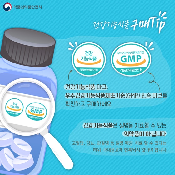 건강기능식품 GMP 영양 기능 정보 식품의약품안전처 인증