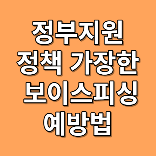 정부지원 정책을 가장한 보이스피싱 예방법