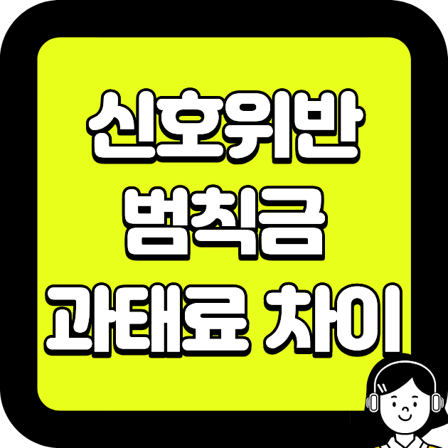 신호위반 범칙금 과태료 차이