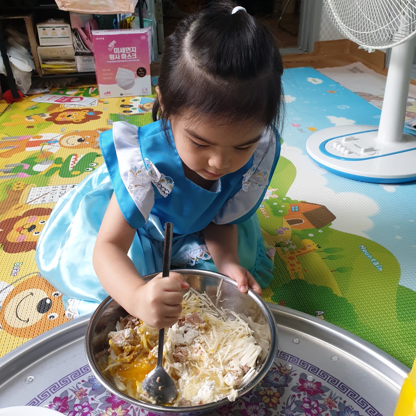 4살_팽이버섯참치전_만들기