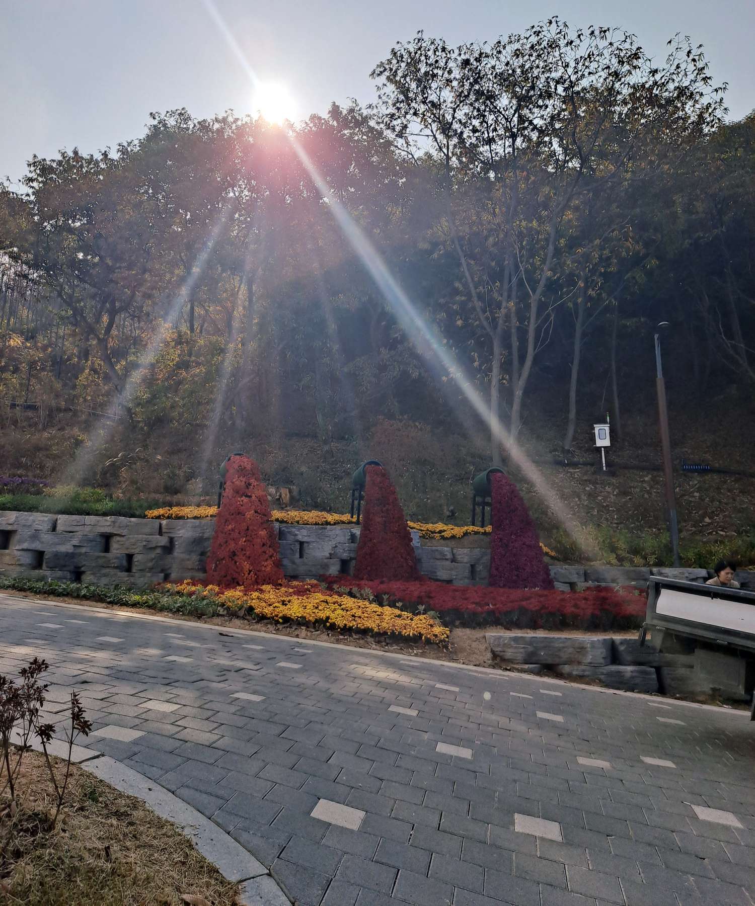 모노건물 앞 예쁜 화단