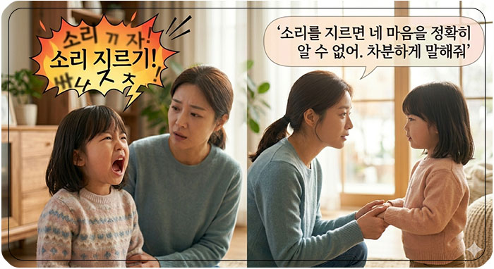 소리지르며 감정적으로 말하기
