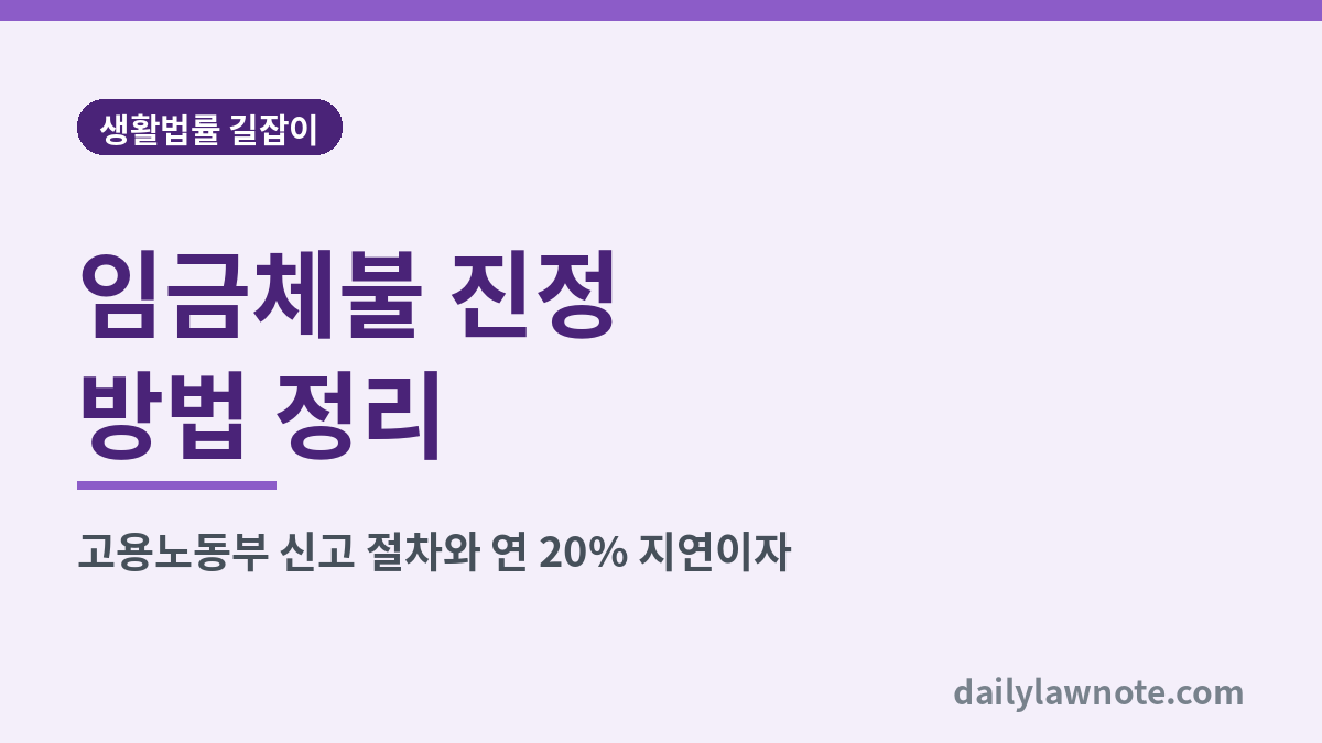 임금체불 진정 방법 정리 대표 이미지