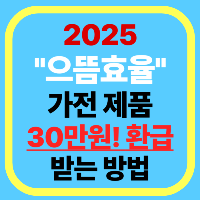 2025 으뜸효율 가전제품 환급사업｜최대 30만원! 에어컨&middot;냉장고 환급받는 꿀팁 정리