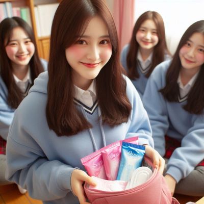 생리용품 지원을 받는 여성청소년