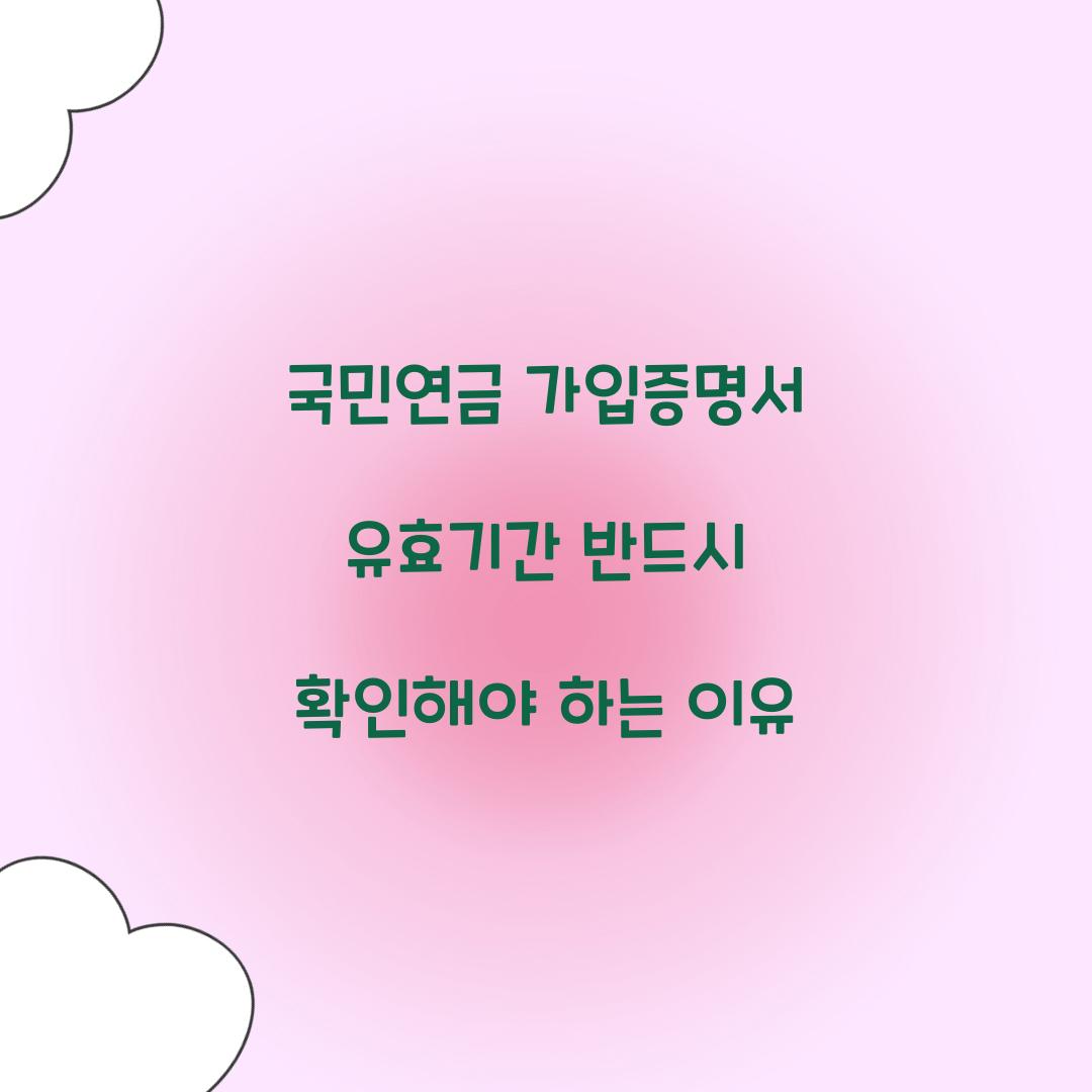 국민연금 가입증명서 유효기간 반드시 확인해야 하는 이유  