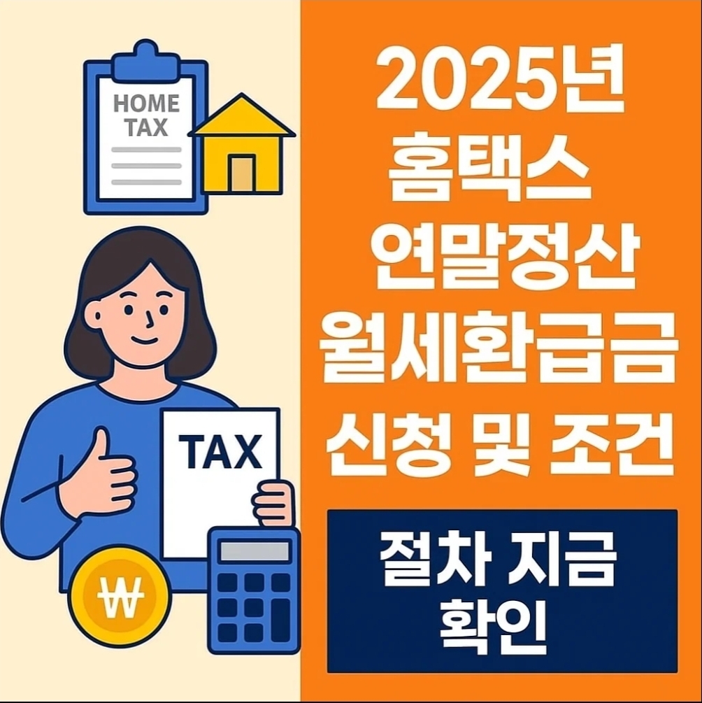 2025년 홈택스 연말정산 월세환급금 신청 및 조건 절차 지금 확인