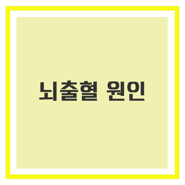 뇌출혈 원인