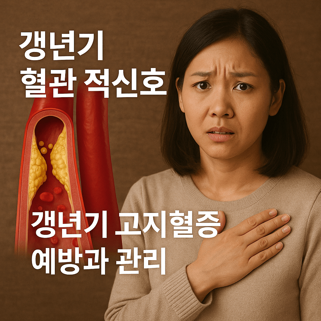 갱년기 혈관 적신호 갱년기 고지혈증 예방관리