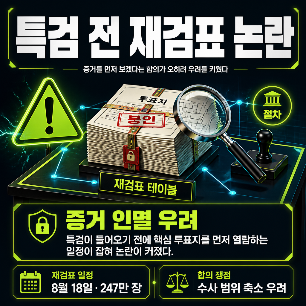 특검 전 재검표 논란
