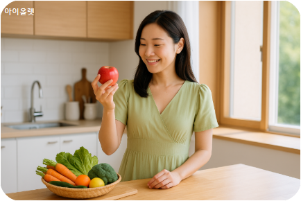 건강한 생활 습관을 지키는 장면