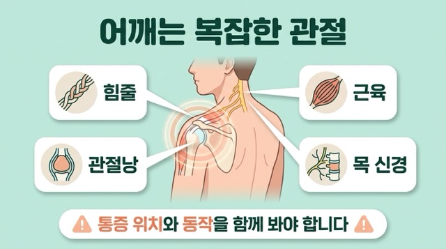 어깨통증 원인 어깨 관절 힘줄 근육 구조 설명