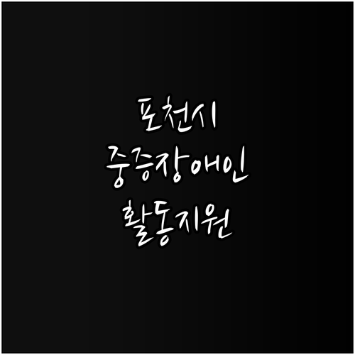 포천시 중증장애인 활동 지원 2025..