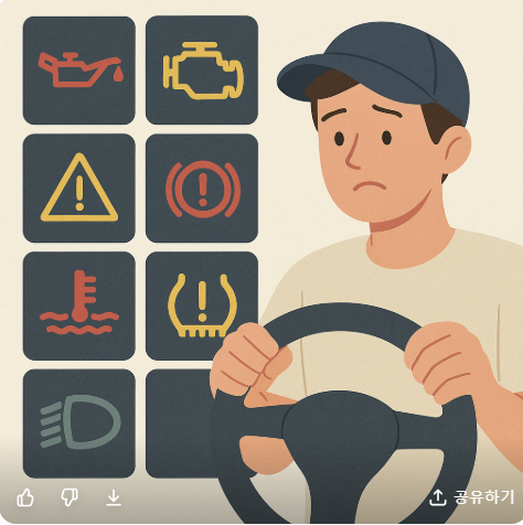 운전자라면 꼭 알아야 할 차량 경고등 종류와 의미 관련 사진