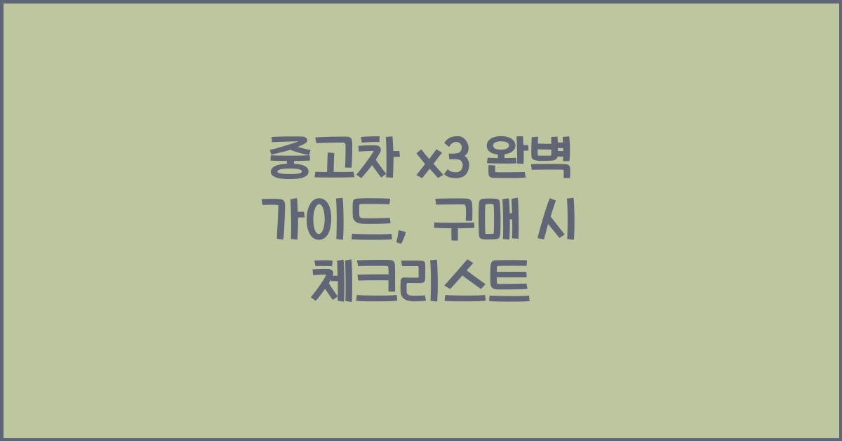 중고차 x3