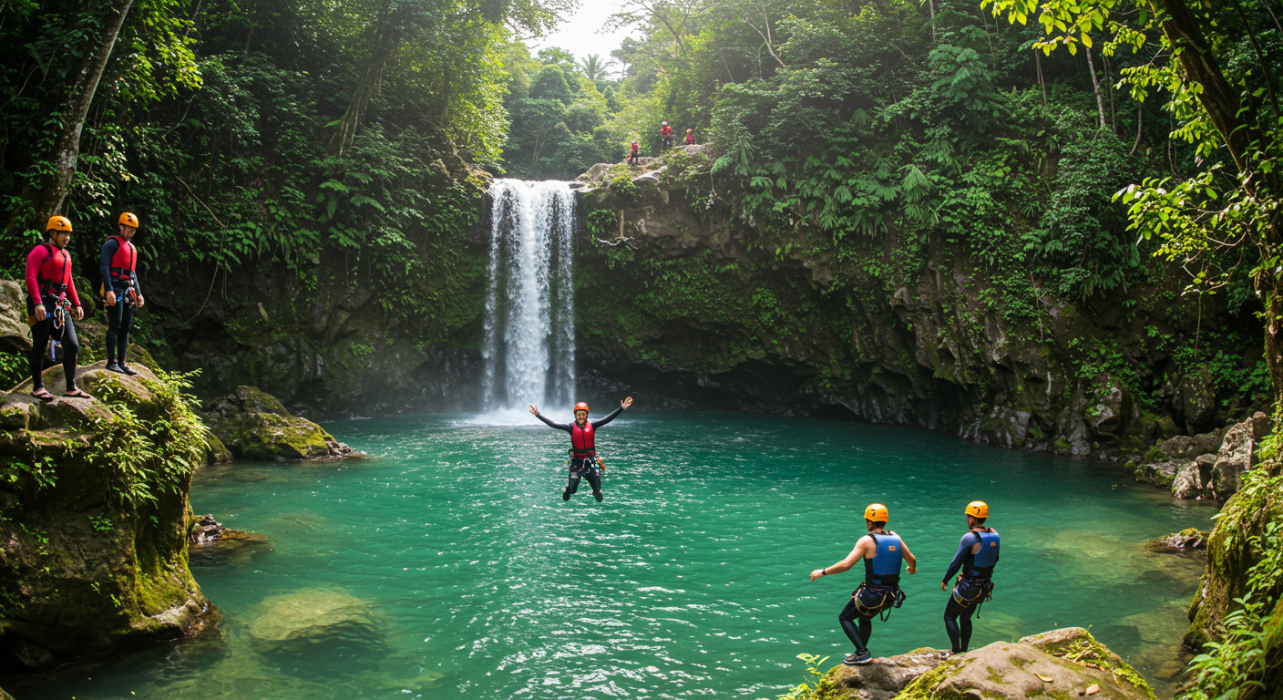 카와산 폭포 캐니어닝