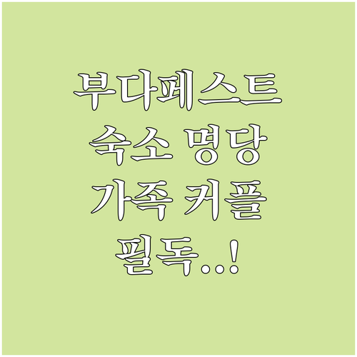 헝가리 부다페스트 자유여행 숙소 고르..