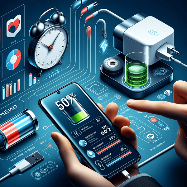 AI가 표현한 스마트폰 배터리 체크 장면