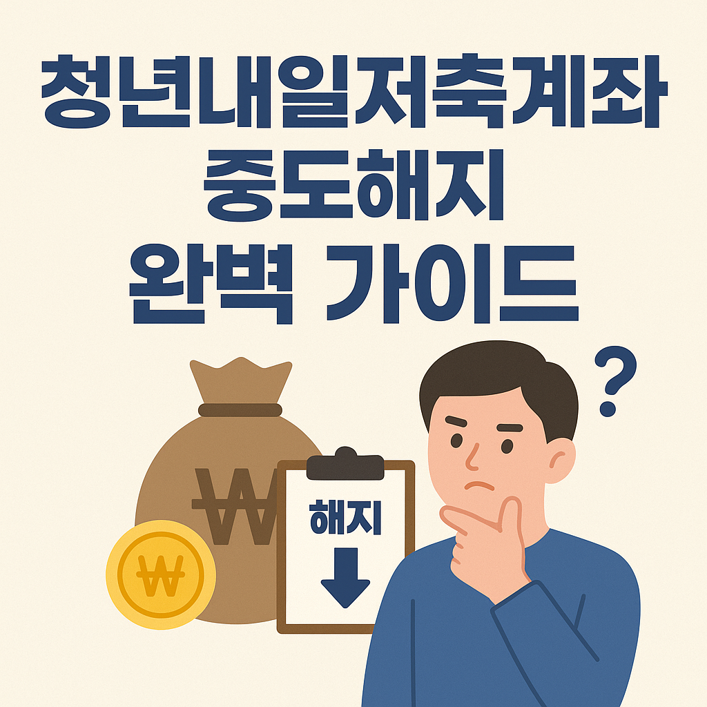청년내일저축계좌 해지 조건 이것만 알면 끝! 확인하기