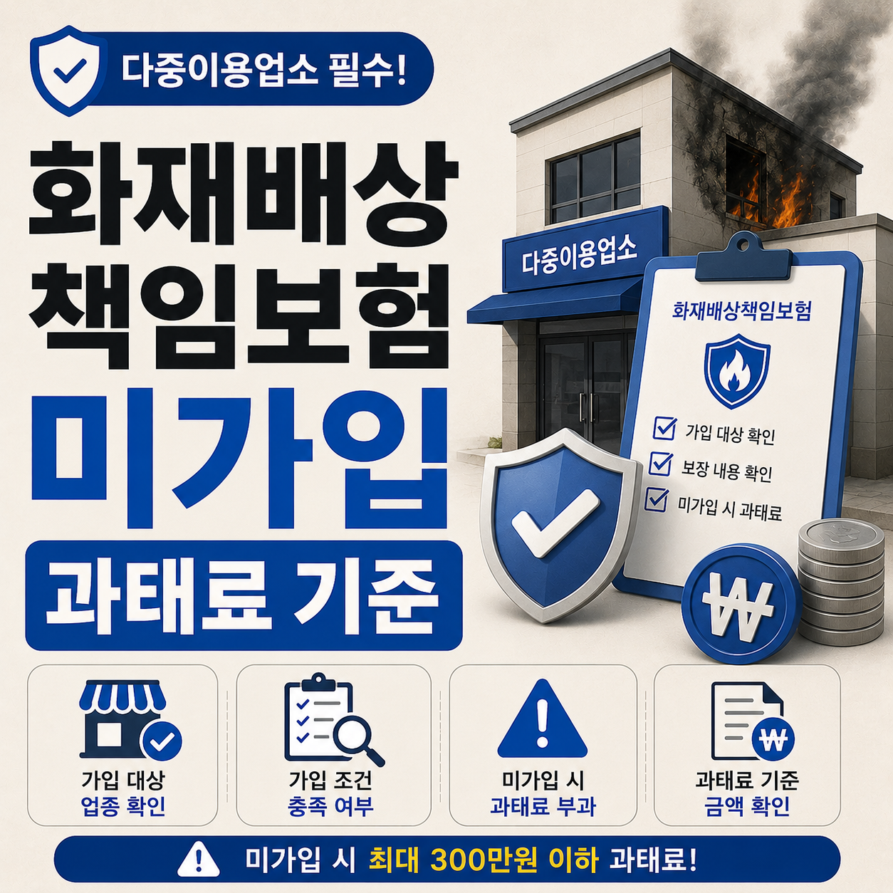 다중이용업소 화재배상책임보험 미가입 과태료 기준 안내