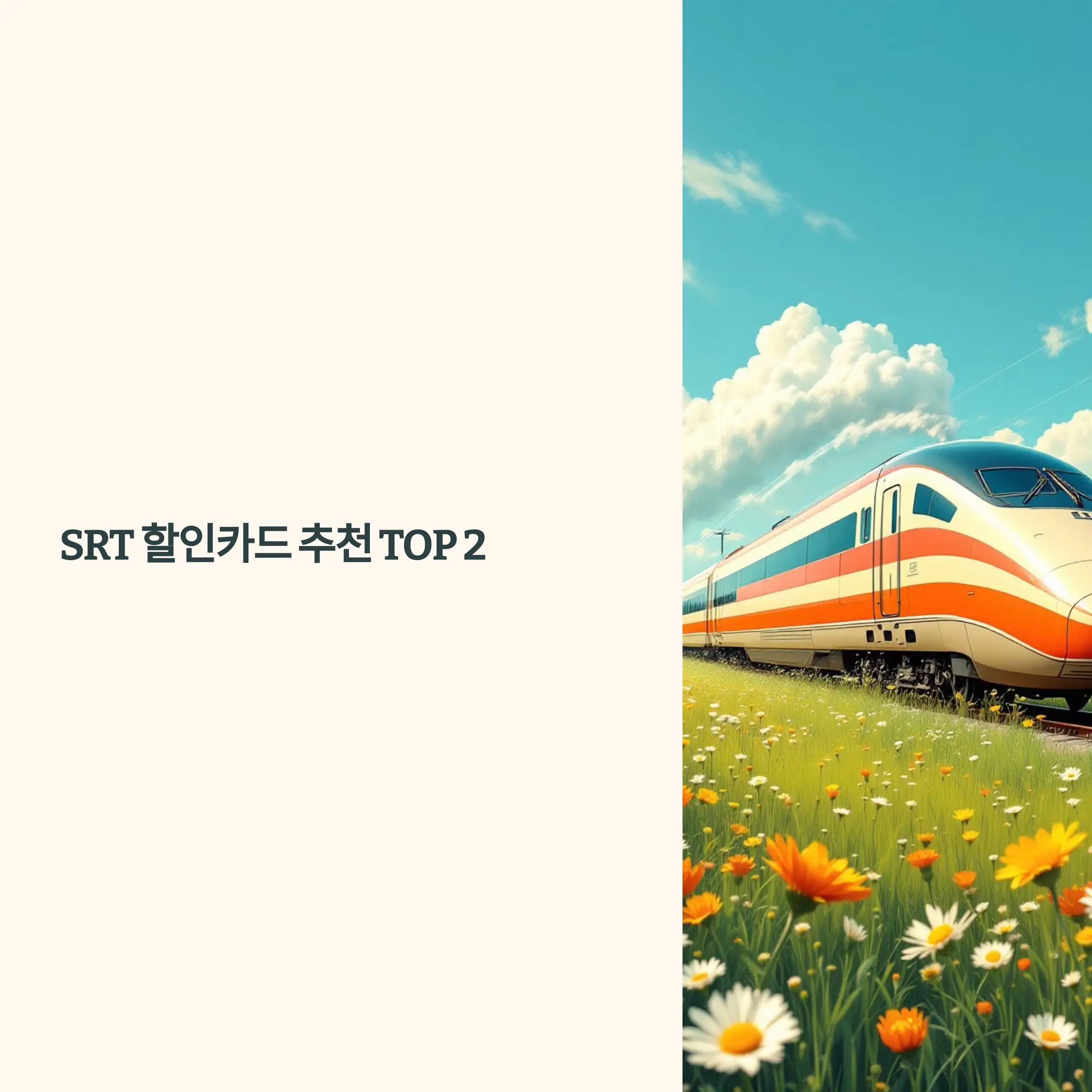 SRT 할인카드 추천 TOP 2 – 교통비 절약 필수 카드