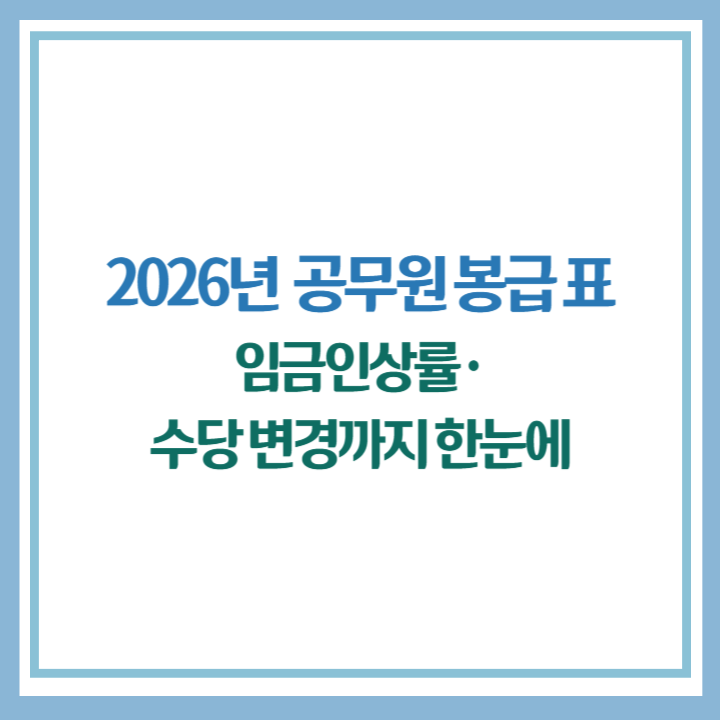 2026년 공무원 봉급표