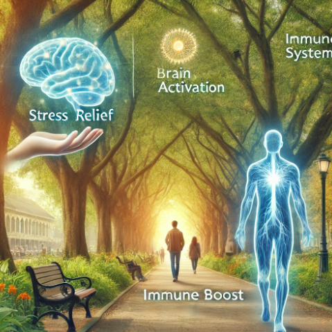 공원 걷기의 과학적 효과 관련 사진