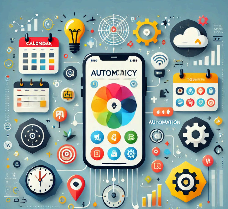 스마트폰과 앱을 활용한 시간 절약 개념