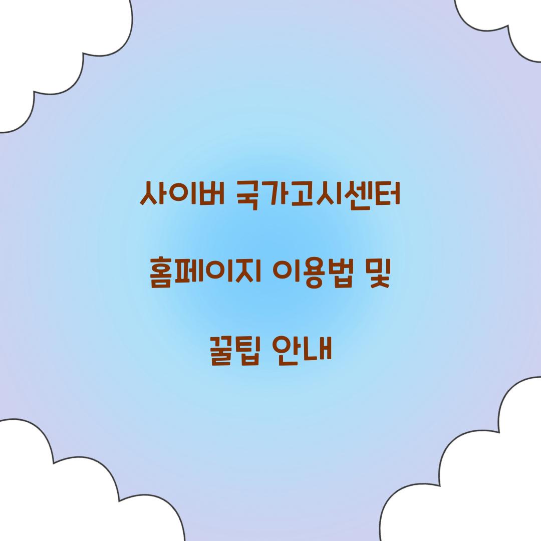사이버 국가고시센터 홈페이지